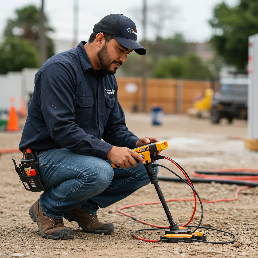 Close-up of Ground Penetrating Radar (GPR) equipment in use